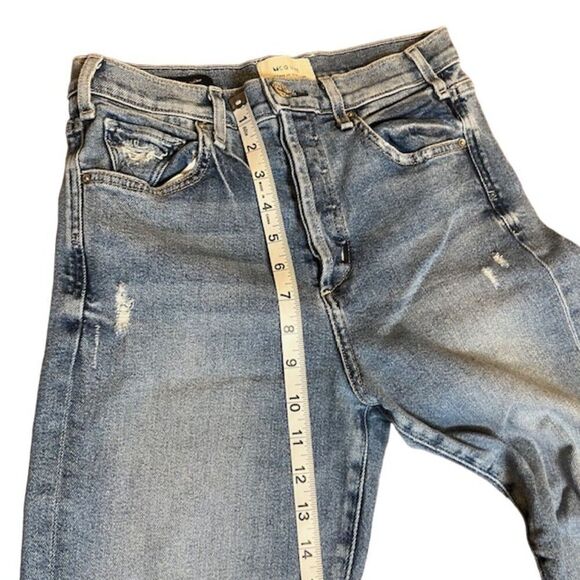 MCGUIRE Damn Fine High Rise Button Fly Jeans Medium Wash Distressed Size 26 - Picture 4 of 12